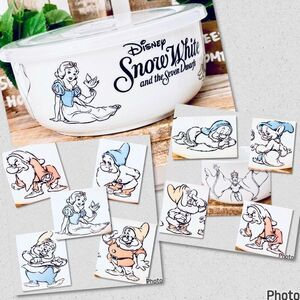 NWT Disney Snow White & The 7 Dwarfs Ceramic Pressure Lid Food Container Bowl